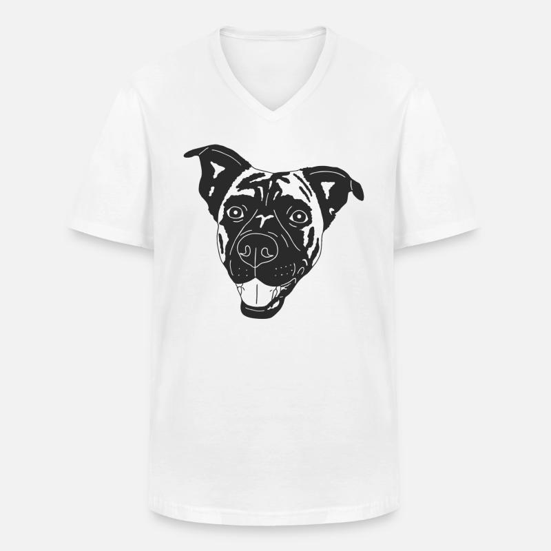 Boxer Schäferhund Mix - Männer-T-Shirt mit V-Ausschnitt - Weiß