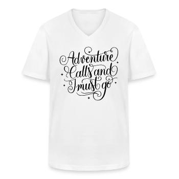 Adventure Calls - Männer-T-Shirt mit V-Ausschnitt - Weiß - Vorne - AI Model Male 185 light (185cm)