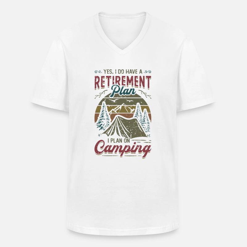 Ruhestandsplan Camping, Ruhestandscamper. - Männer-T-Shirt mit V-Ausschnitt - Weiß