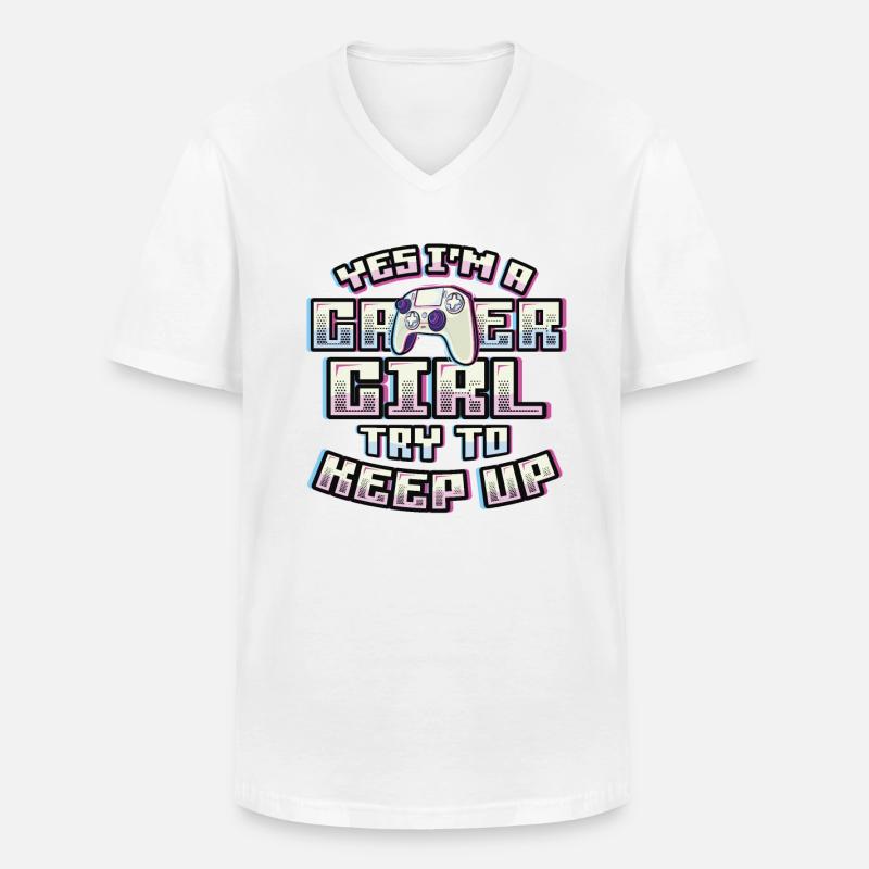 Ja, Ich Bin Ein Gamer-Mädchen. - Männer-T-Shirt mit V-Ausschnitt - Weiß