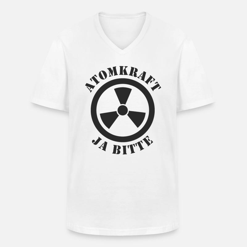 Atomkraft, Ja bitte - Männer-T-Shirt mit V-Ausschnitt - Weiß