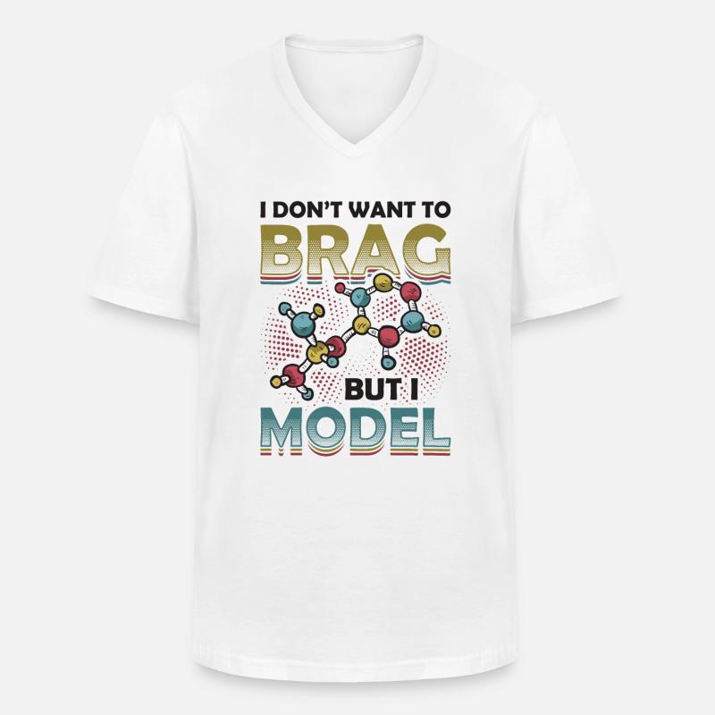 Physical Modeling, Funny Physics Lovers - Men's V-Neck T-Shirt - white