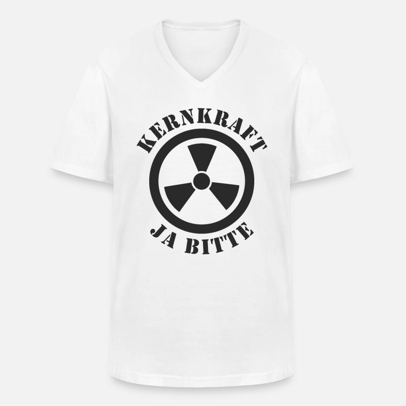 Kernkraft, Ja bitte - Männer-T-Shirt mit V-Ausschnitt - Weiß