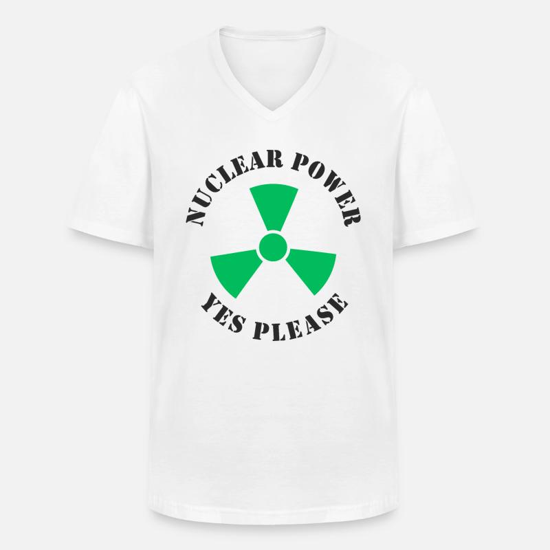 Atomkraft, Ja bitte, Kernenergie - Männer-T-Shirt mit V-Ausschnitt - Weiß