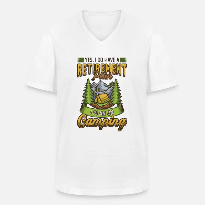 Ruhestandsplan Camping, Ruhestandscamper. - Männer-T-Shirt mit V-Ausschnitt - Weiß