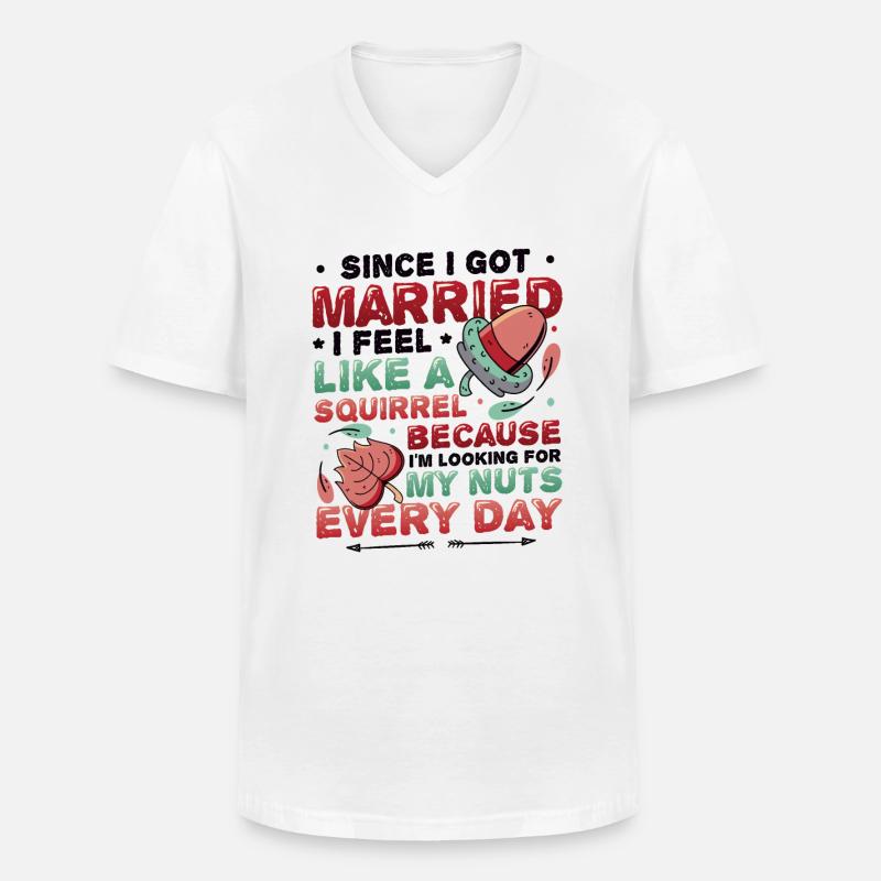Armer Ehemann - Männer-T-Shirt mit V-Ausschnitt - Weiß