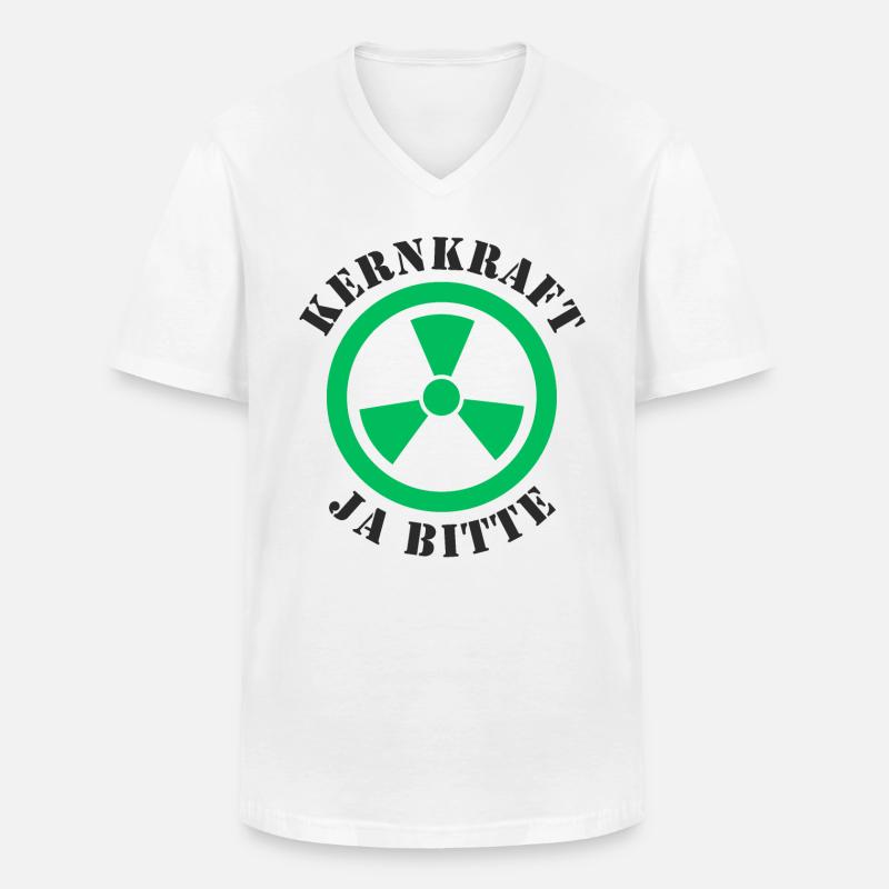 Nuclear Power, Yes Please - Men's V-Neck T-Shirt - white