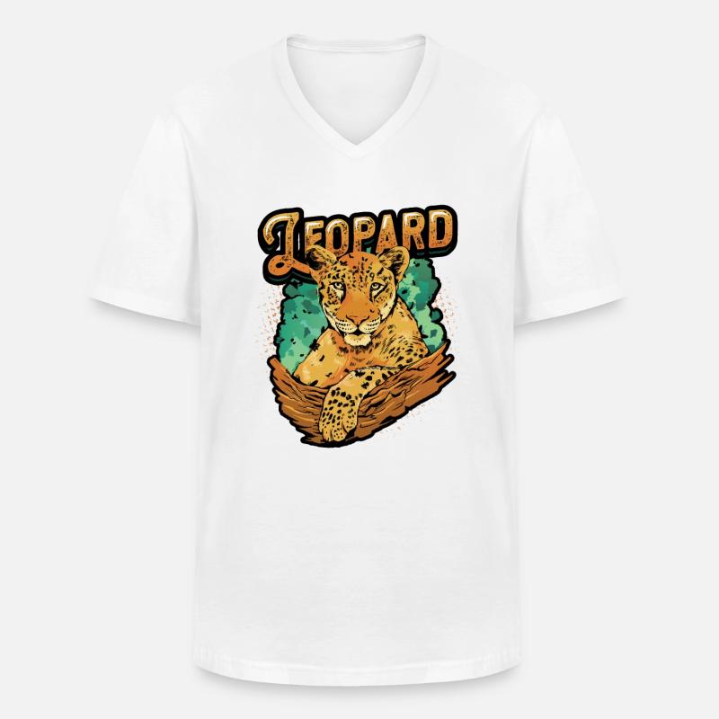 Leopard Lover Leopard Print - Männer-T-Shirt mit V-Ausschnitt - Weiß