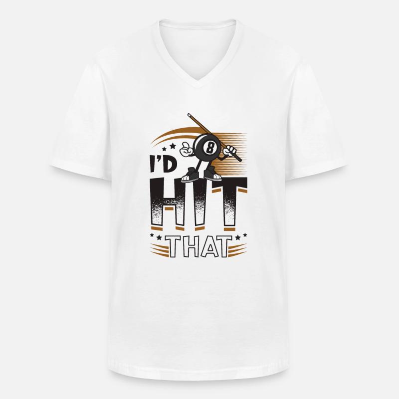 Id Hit That Pool Billiards - Männer-T-Shirt mit V-Ausschnitt - Weiß