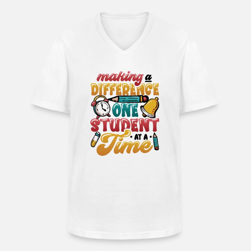 Making a difference - Men's V-Neck T-Shirt - white