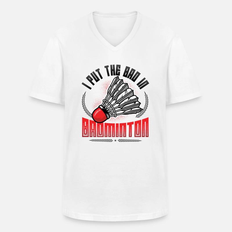 Das Bad In Badminton - Männer-T-Shirt mit V-Ausschnitt - Weiß