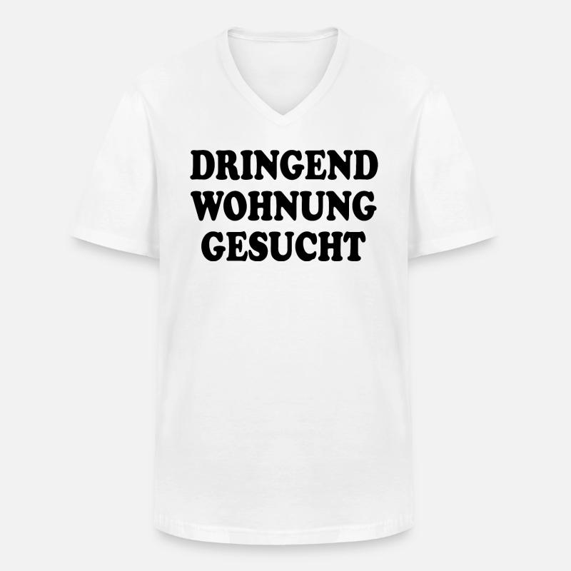 Dringend wohnung gesucht - Männer-T-Shirt mit V-Ausschnitt - Weiß