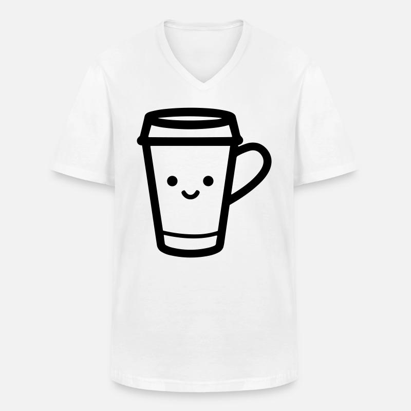 Kaffeebecher - Männer-T-Shirt mit V-Ausschnitt - Weiß