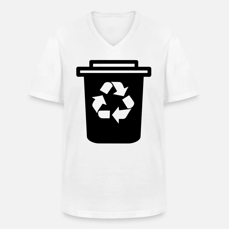 Mülltonne - Männer-T-Shirt mit V-Ausschnitt - Weiß