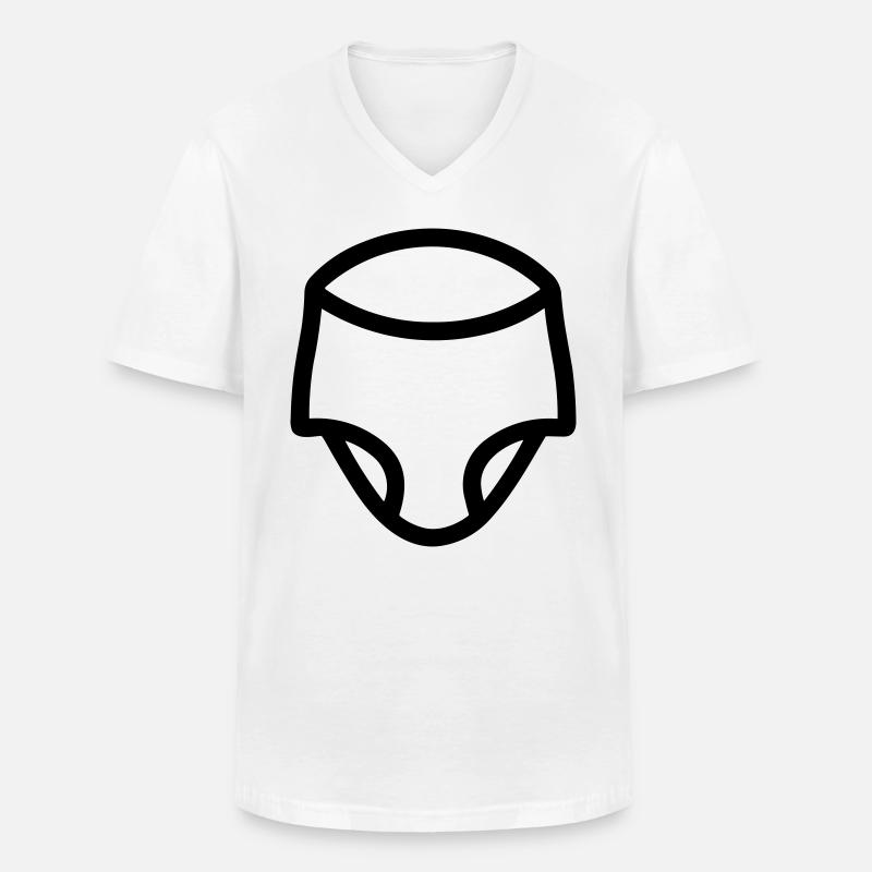 Schicht - Männer-T-Shirt mit V-Ausschnitt - Weiß
