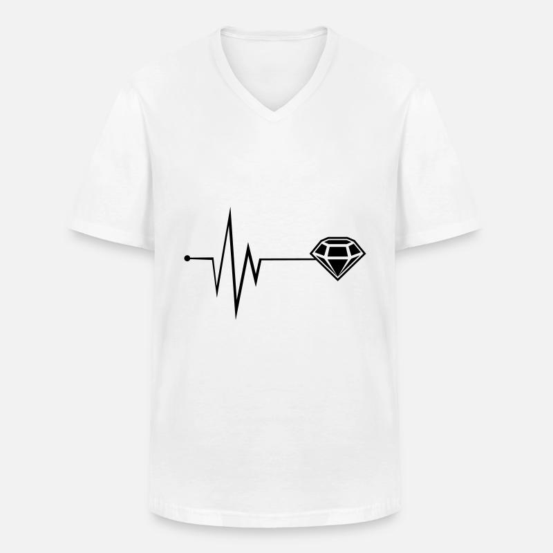 Diamond Icon Pulse - Men's V-Neck T-Shirt - white