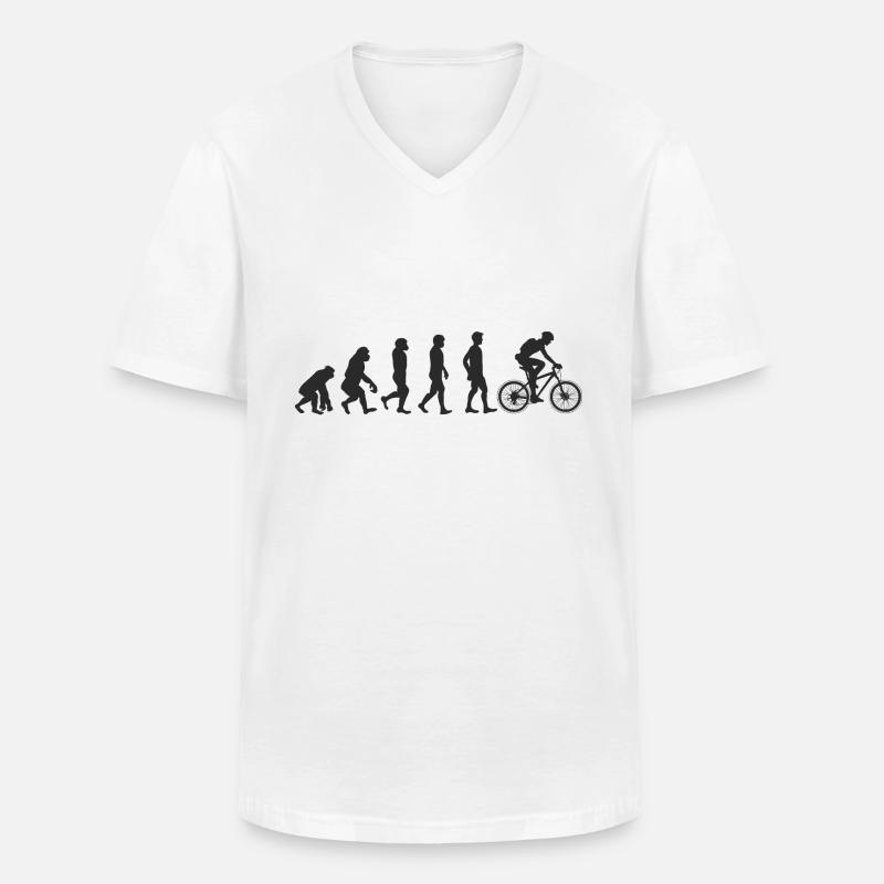 Evolution Bicycle - Männer-T-Shirt mit V-Ausschnitt - Weiß
