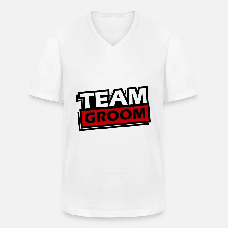 Team Groom Hochzeit Spruch - Männer-T-Shirt mit V-Ausschnitt - Weiß
