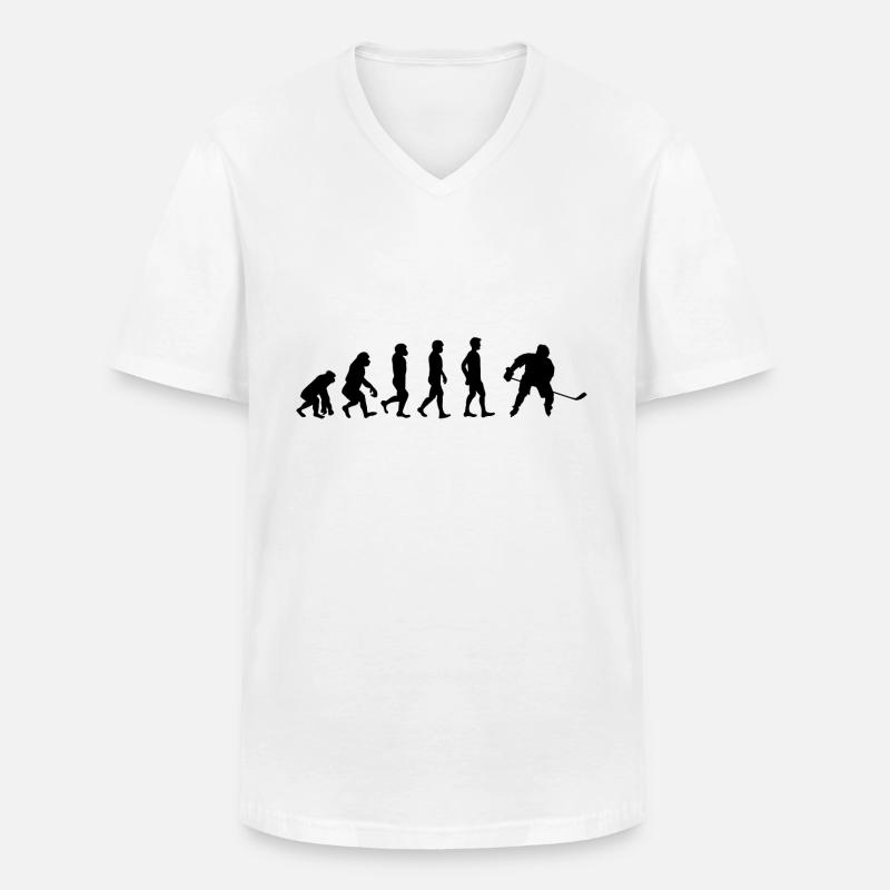 Evolution Hockey - Männer-T-Shirt mit V-Ausschnitt - Weiß