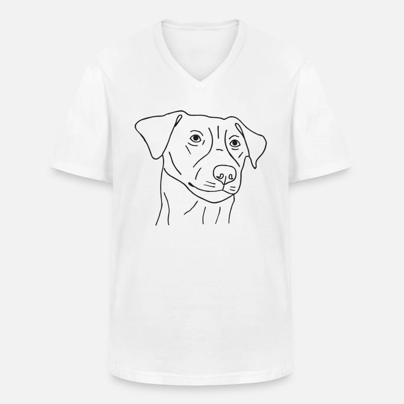 Jack Russell Terrier - Männer-T-Shirt mit V-Ausschnitt - Weiß