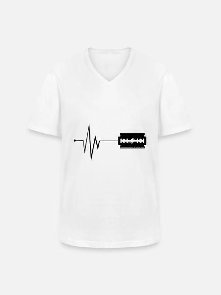 Razor blade pulse - Men's V-Neck T-Shirt - white