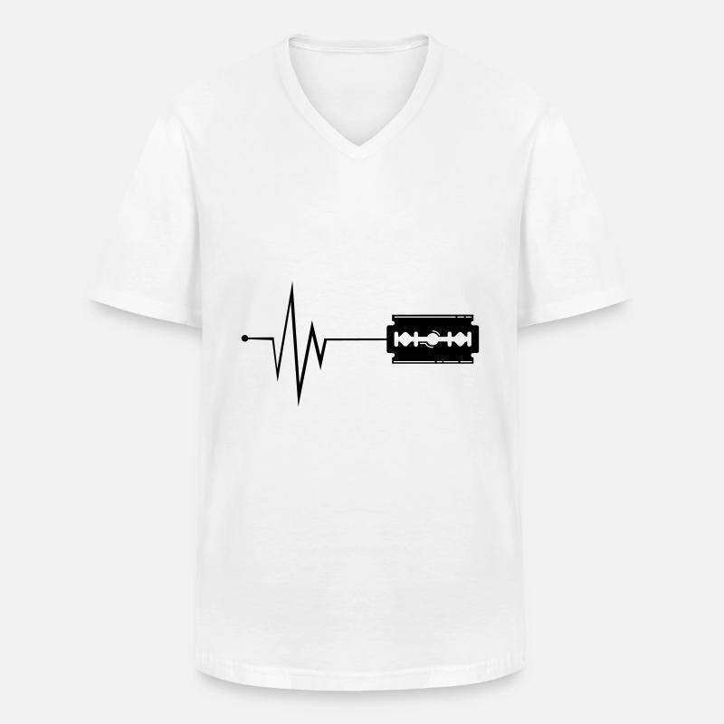 Rasierklinge Puls - Männer-T-Shirt mit V-Ausschnitt - Weiß