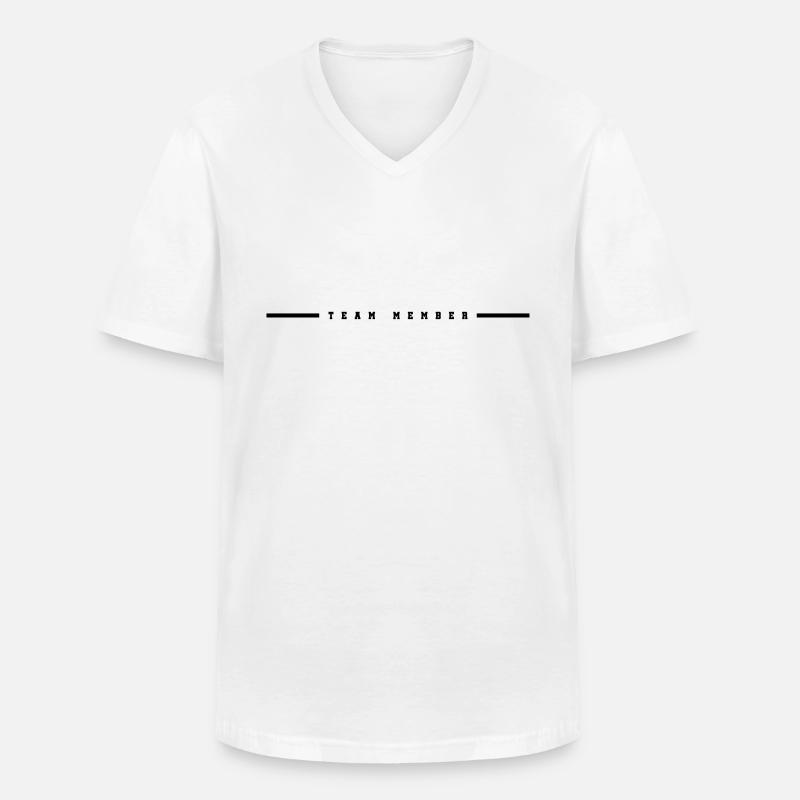 team member strich - T-shirt col V Homme - blanc
