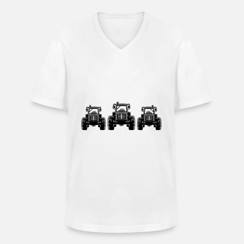Traktor Bauer Farmer Symbol - Männer-T-Shirt mit V-Ausschnitt - Weiß