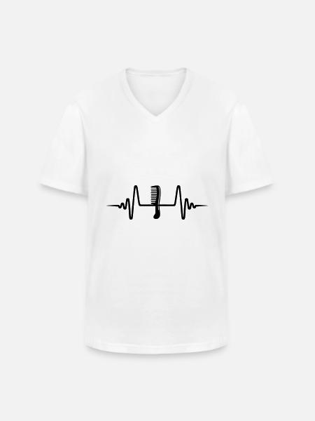 Comb pulse - Men's V-Neck T-Shirt - white