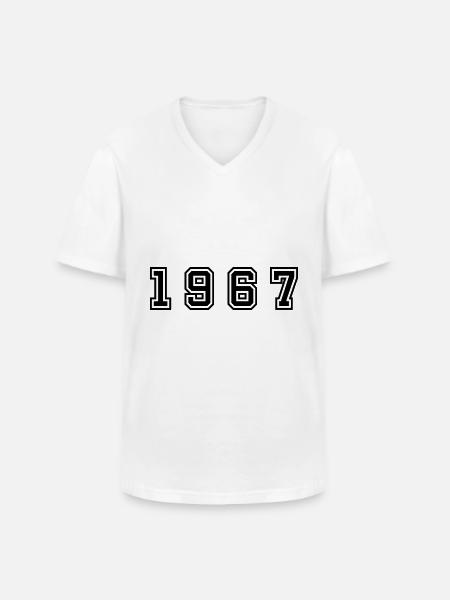 1967 year number - Men's V-Neck T-Shirt - white