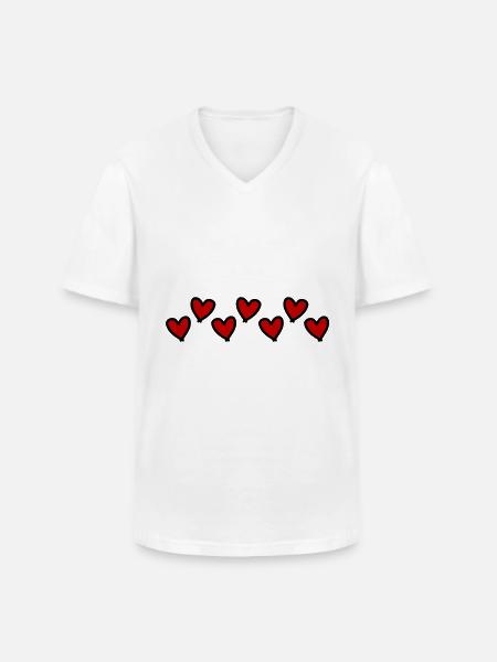 Hearts Love Symbol Cute - Men's V-Neck T-Shirt - white