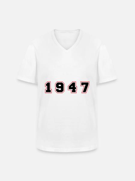 1947 Year Number - Men's V-Neck T-Shirt - white