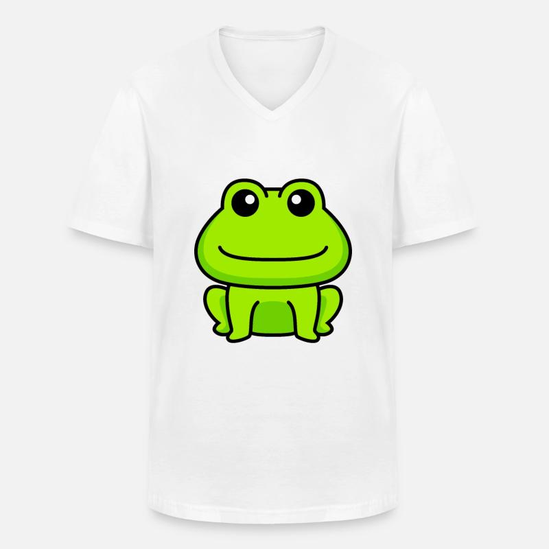 Frosch Comic Tier - Männer-T-Shirt mit V-Ausschnitt - Weiß