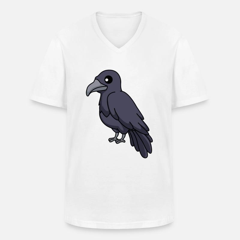 Krähe Comic Tier - Männer-T-Shirt mit V-Ausschnitt - Weiß