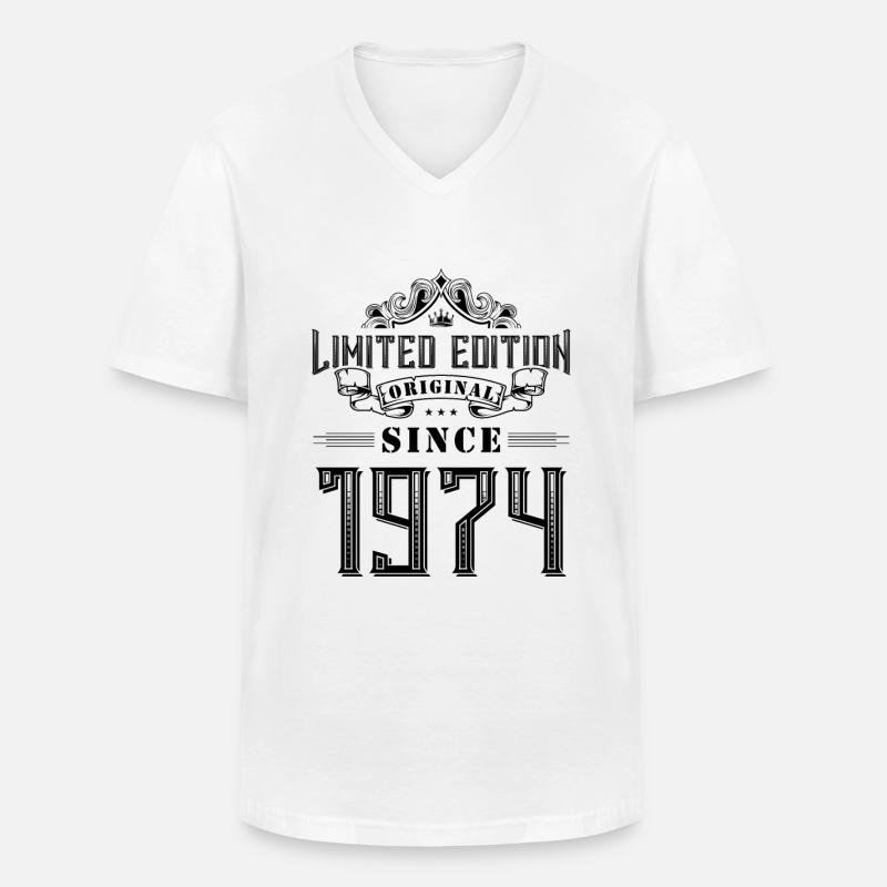 1974 limited edition - Männer-T-Shirt mit V-Ausschnitt - Weiß