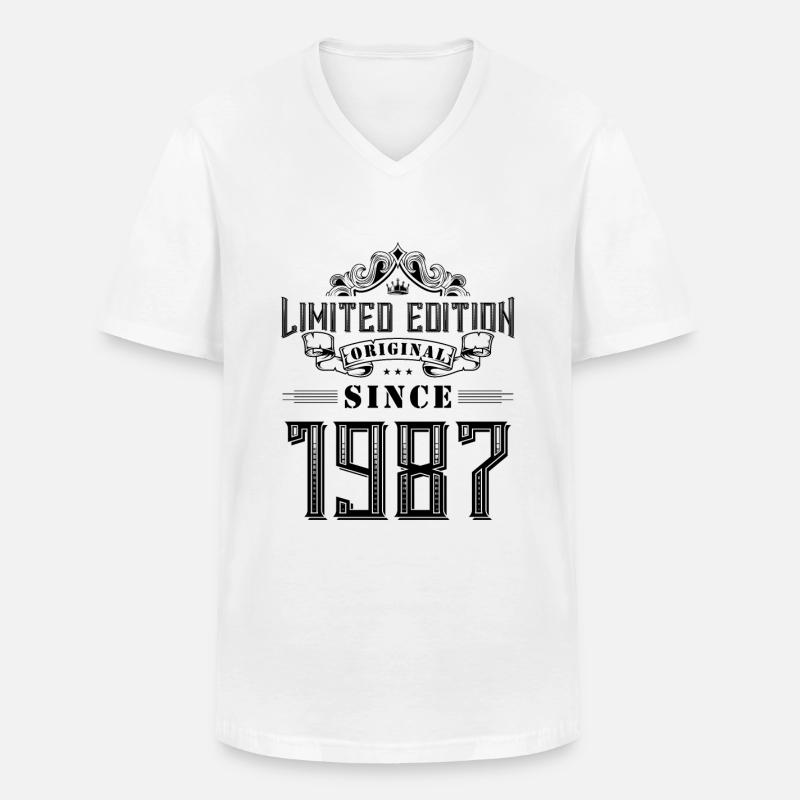 1987 limited edition - Männer-T-Shirt mit V-Ausschnitt - Weiß