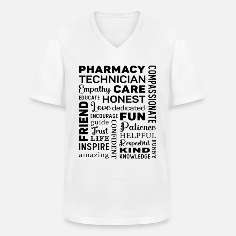 Pharmacy Technician Tech Medicine Pharmacist - Männer-T-Shirt mit V-Ausschnitt - Weiß