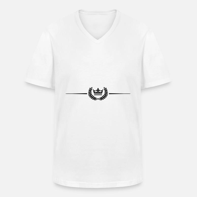 Krone Kranz - Männer-T-Shirt mit V-Ausschnitt - Weiß