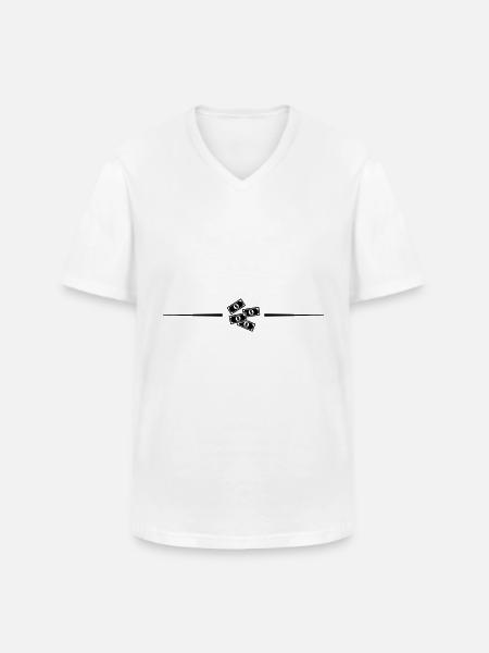 Ligne d’argent comptant - T-shirt col V Homme - blanc