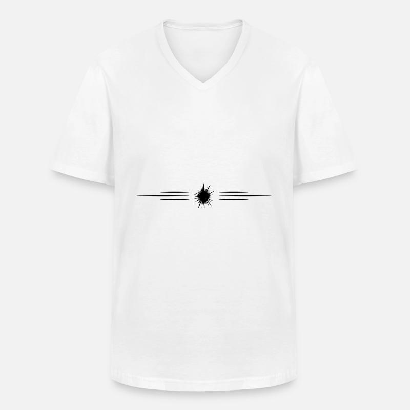 Seeigelicon Linie - Männer-T-Shirt mit V-Ausschnitt - Weiß