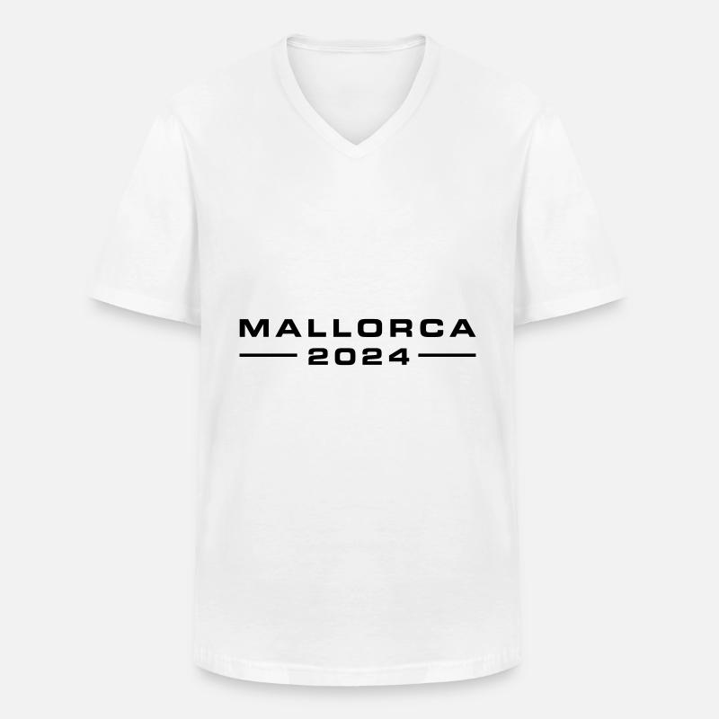 Mallorca 2024 - Männer-T-Shirt mit V-Ausschnitt - Weiß