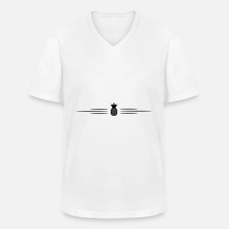 ananas linie - Männer-T-Shirt mit V-Ausschnitt - Weiß