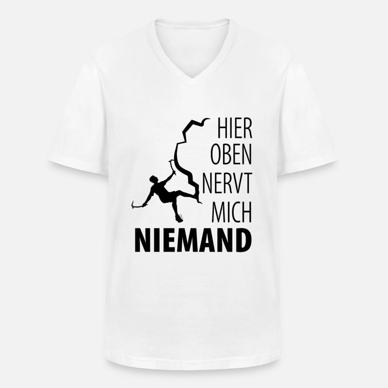 Eisklettern Eiskletterer Eispickel - Männer-T-Shirt mit V-Ausschnitt - Weiß