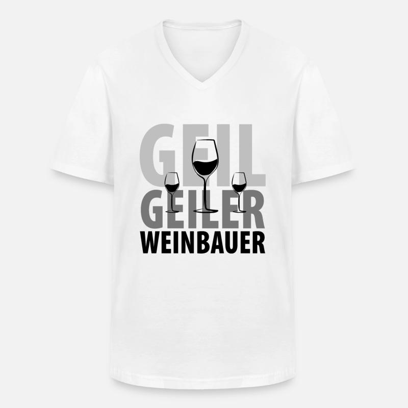 Winzer Weinbauer - Männer-T-Shirt mit V-Ausschnitt - Weiß