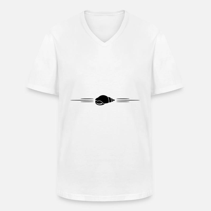 Ligne Shell - T-shirt col V Homme - blanc