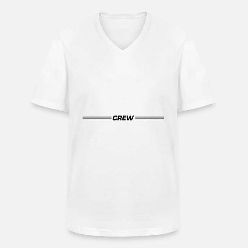Crew Linie - Männer-T-Shirt mit V-Ausschnitt - Weiß