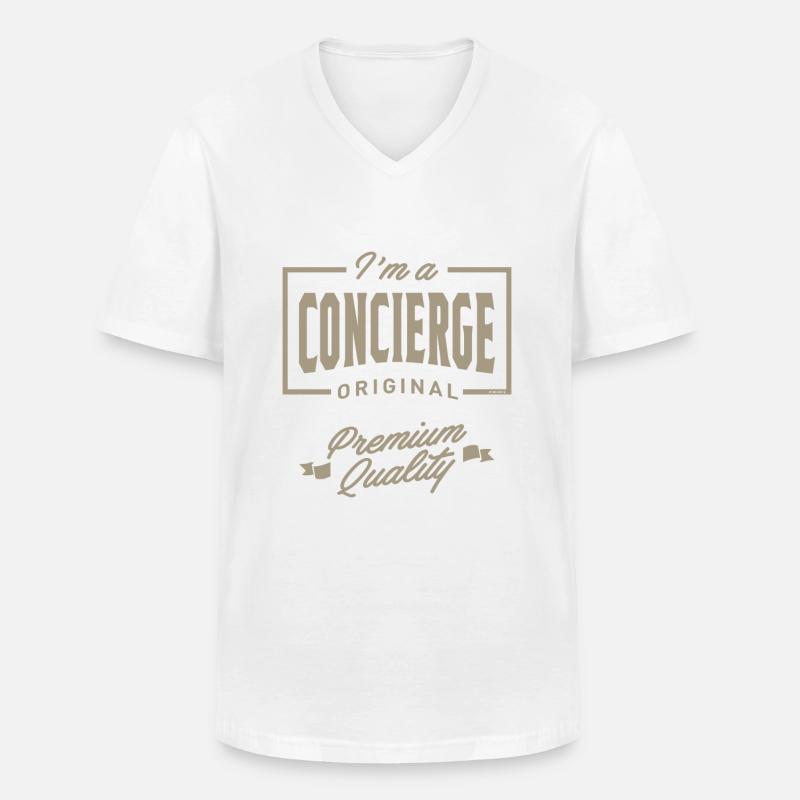 Ich bin ein Concierge - Männer-T-Shirt mit V-Ausschnitt - Weiß