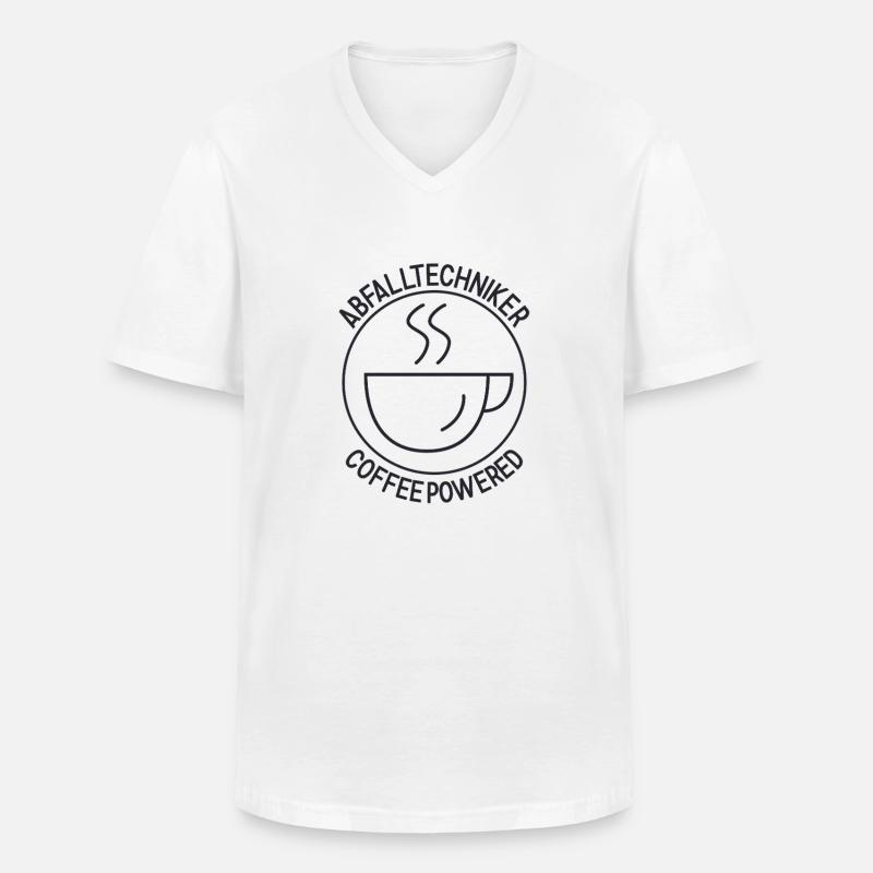 Abfalltechniker Coffee Powered - Männer-T-Shirt mit V-Ausschnitt - Weiß