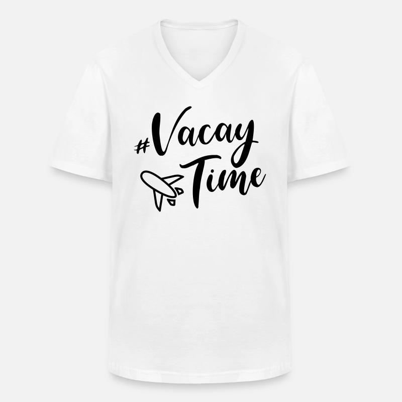 vacation urlaub flugzeug - Männer-T-Shirt mit V-Ausschnitt - Weiß