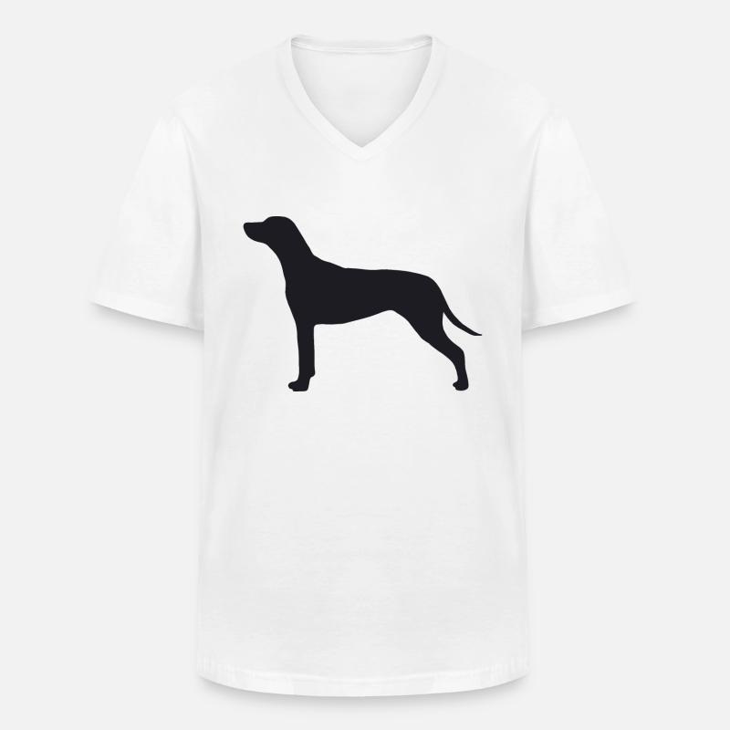 Rhodesian Ridgeback Silhouette - Männer-T-Shirt mit V-Ausschnitt - Weiß